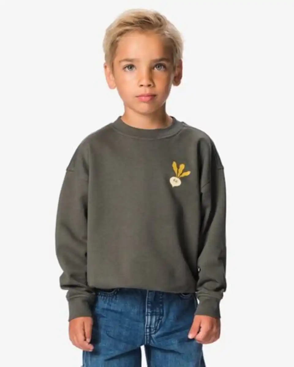 Bild 4 von Kinderpullover aus Sweatstoff, Gemüse grau