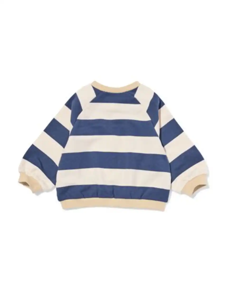 Bild 3 von Babypullover aus Sweatstoff, gestreift blau