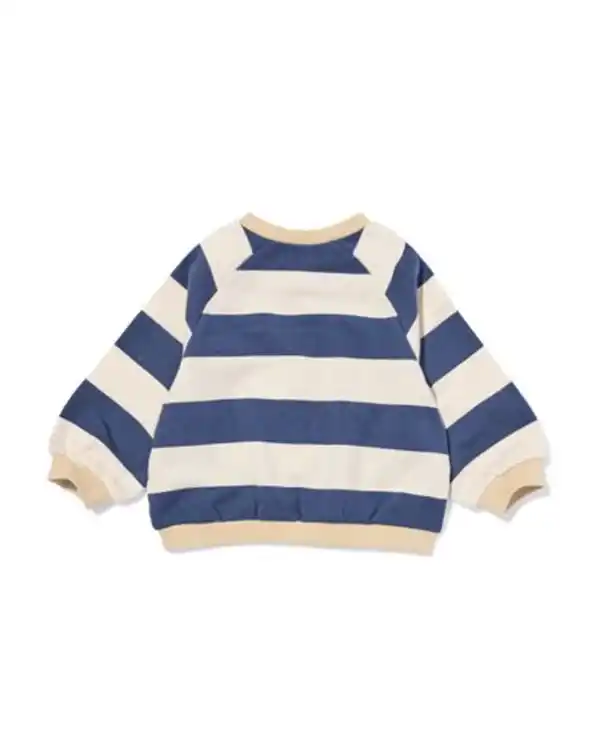 Bild 3 von Babypullover aus Sweatstoff, gestreift blau