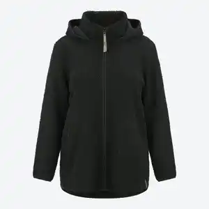 Damen-Teddyjacke mit Kapuze und Taschen, große Größen