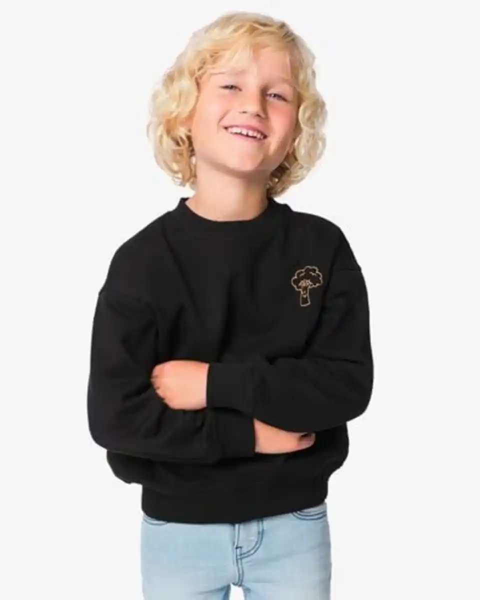 Bild 4 von Kinder-Sweater mit Gesichtern schwarz