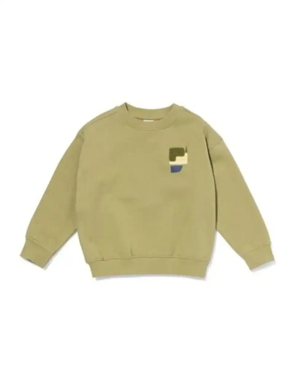Bild 2 von Kinderpullover aus Sweatstoff, Grafikmuster grün
