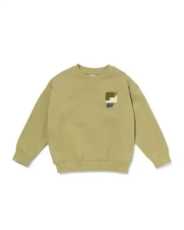 Bild 2 von Kinderpullover aus Sweatstoff, Grafikmuster grün