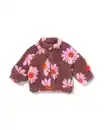Bild 1 von Baby-Blouson aus Teddystoff, Blumenmuster braun