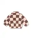 Bild 2 von Babyjacke, Blouson, Teddystoff, Karomuster braun