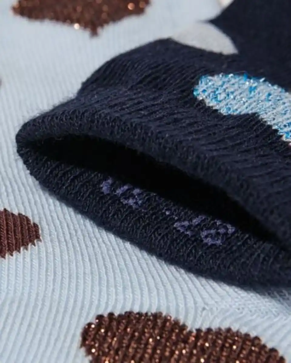 Bild 3 von Kindersöckchen, Herzchen mit Glitzer – 5 Paar dunkelblau
