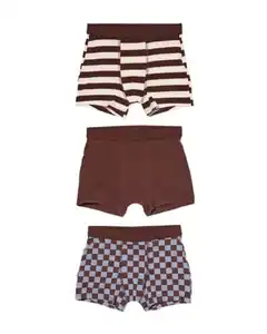 Kinder-Boxershorts, gestreift – 3 Stück braun