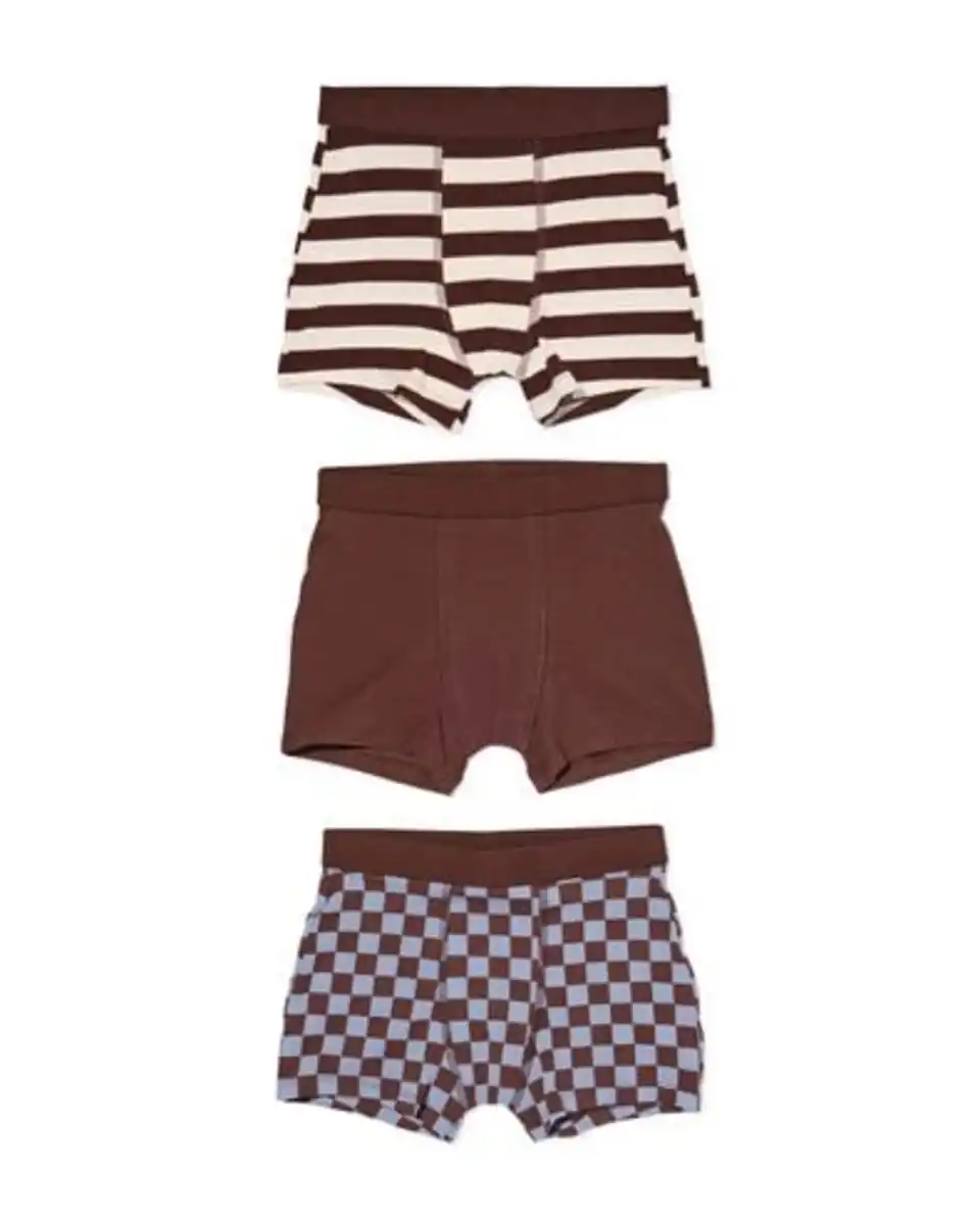 Bild 1 von Kinder-Boxershorts, gestreift – 3 Stück braun