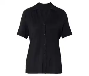 Blusenshirt mit Knopfleiste, schwarz