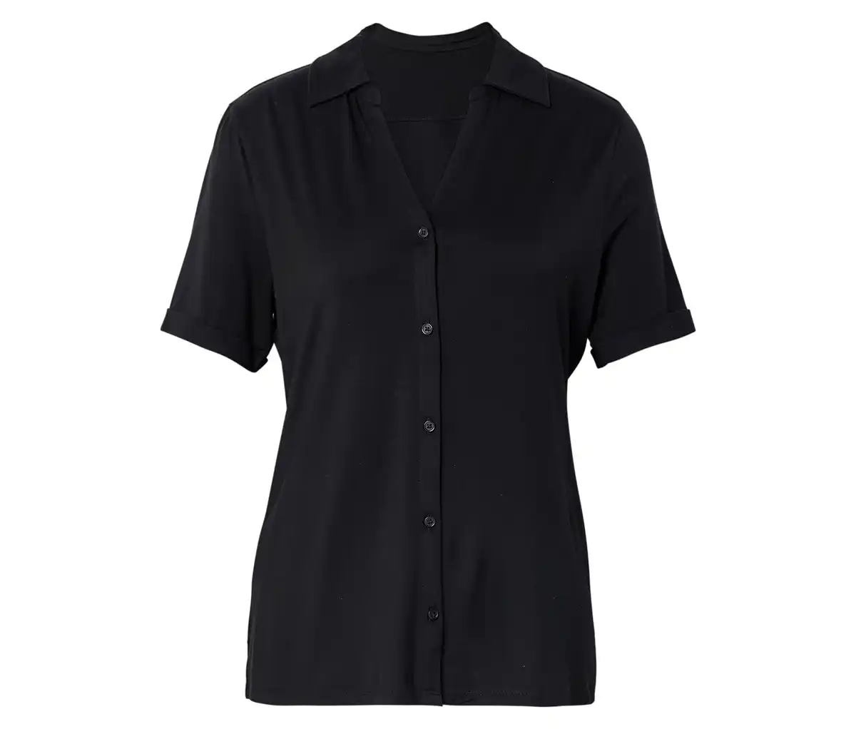 Bild 1 von Blusenshirt mit Knopfleiste, schwarz