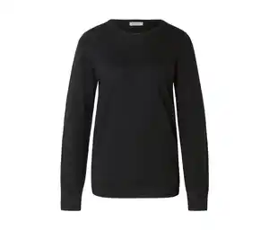 Merino-Feinstrickpullover, schwarz