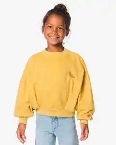 Kinderpullover aus Sweatstoff, Essen senfgelb