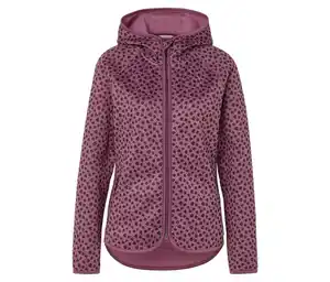 Strickfleecejacke mit Kapuze, Alloverprint