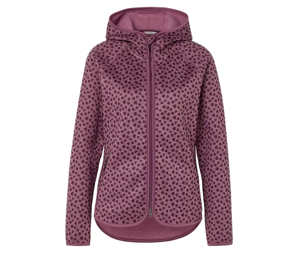Bild 1 von Strickfleecejacke mit Kapuze, Alloverprint