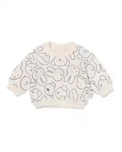 Miffy-Babypullover aus Sweatstoff ecru