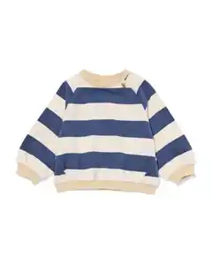 Babypullover aus Sweatstoff, gestreift blau