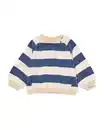 Bild 1 von Babypullover aus Sweatstoff, gestreift blau