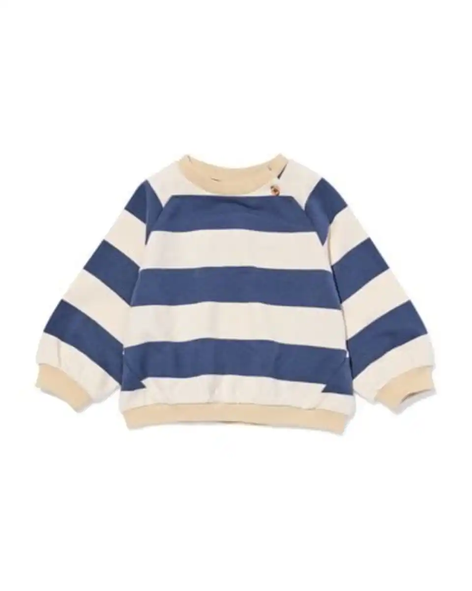Bild 1 von Babypullover aus Sweatstoff, gestreift blau