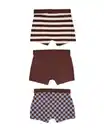 Bild 2 von Kinder-Boxershorts, gestreift – 3 Stück braun
