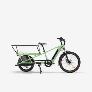 BTWIN E-Lastenfahrrad Cargobike Longtail E Three 500 grün
