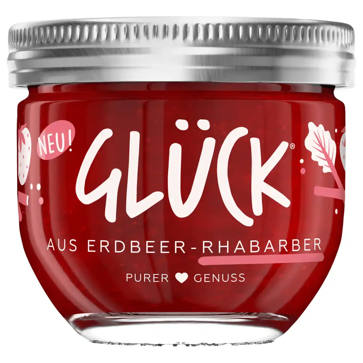 Bild 1 von Glück Fruchtaufstrich Erdbeere-Rhabarber 230g