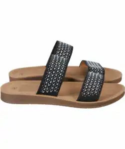 Sandalen mit Strasssteinen, schwarz