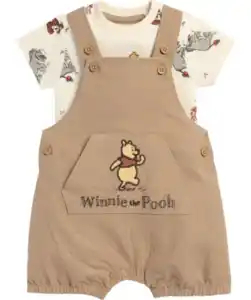 Winnie the Pooh Newborn Body + Latzhose, naturfarben