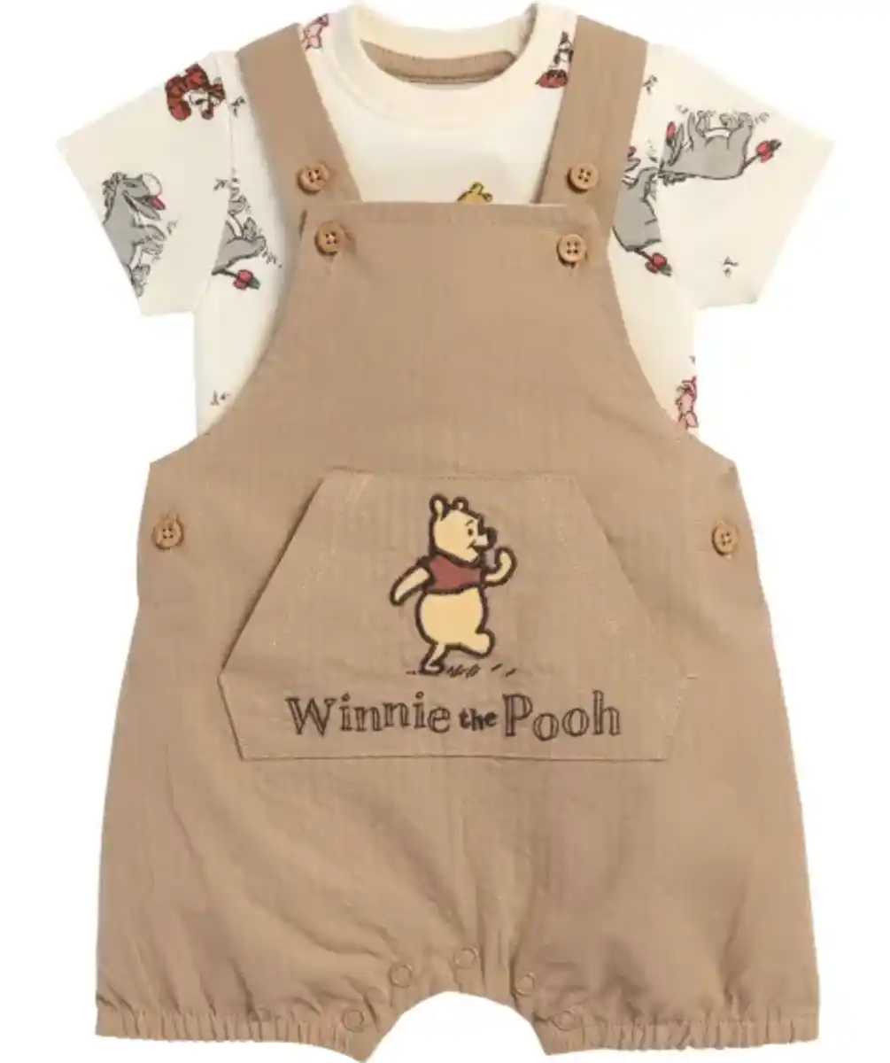 Bild 1 von Winnie the Pooh Newborn Body + Latzhose, naturfarben