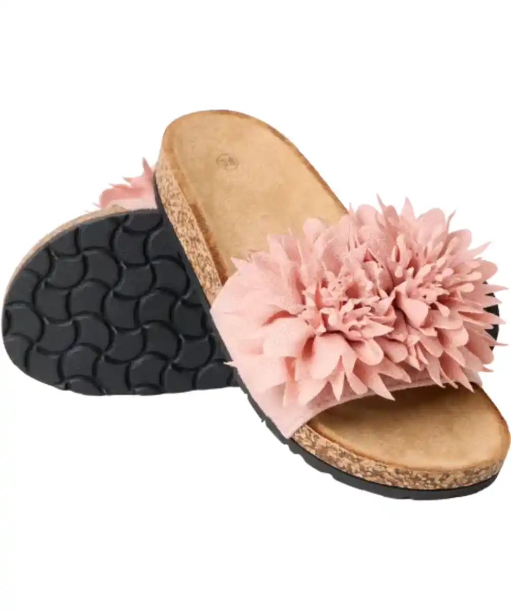 Bild 1 von Pantolette mit Blütenapplikationen, pink