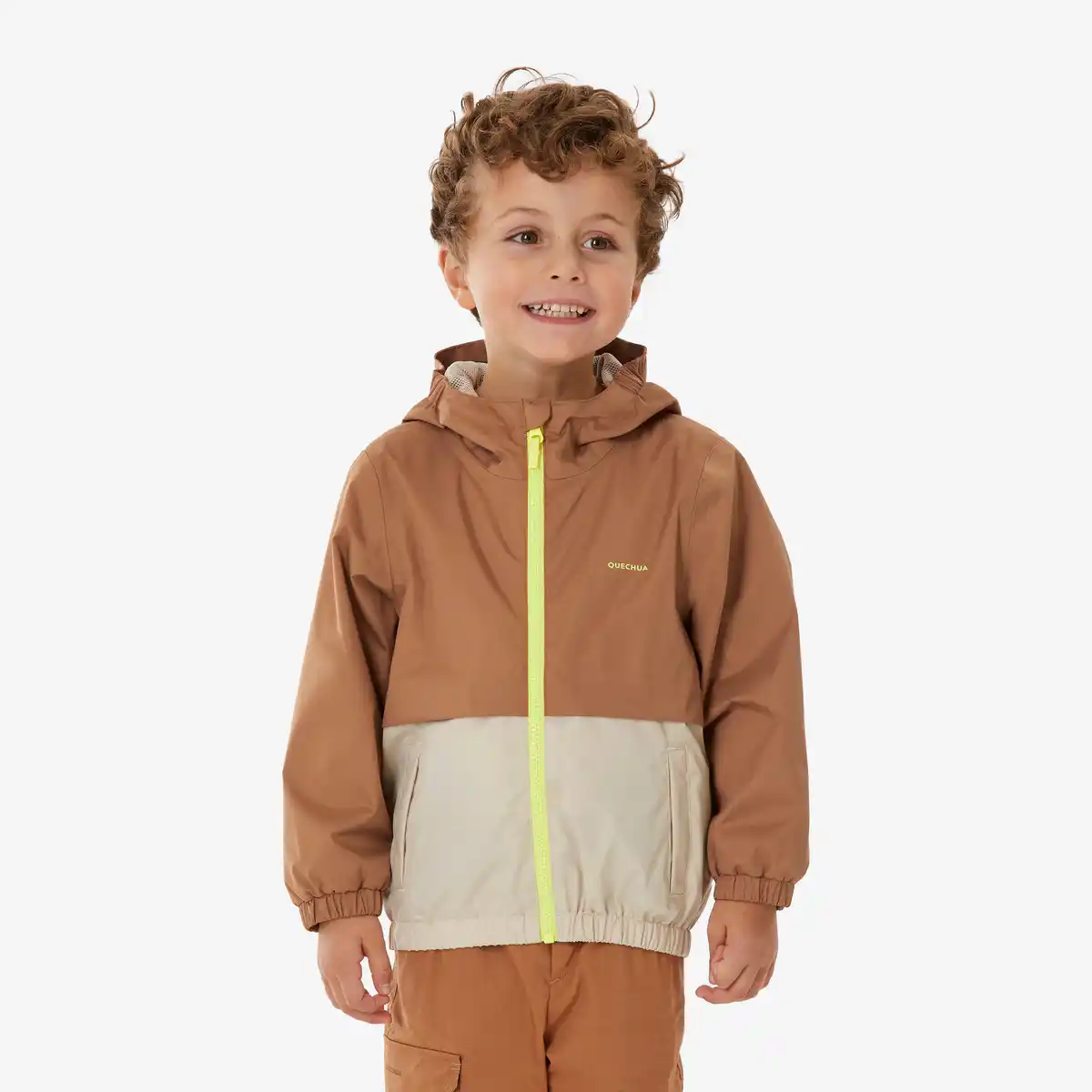 Bild 1 von QUECHUA Regenjacke Kinder Größe 92–116 wasserdicht Wandern - MH500 braun