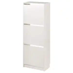 BISSA Schuhschrank 3 Fächer, weiß, 49x28x135 cm