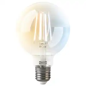 KAJPLATS LED-Leuchtmittel E27 806 lm, smart Weißspektrum/klar/rund, 95 mm
