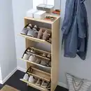 Bild 3 von BISSA Schuhschrank 3 Fächer, Eichenachbildung, 49x28x135 cm