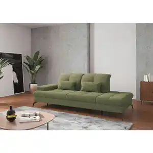 Sit & More Récamiere, Hellgrün, Metall, 231x90x122 cm, Goldenes M, Oeko-Tex® Standard 100, Made in Europe, DGM-Klimapakt, Rücken echt, Armteil links, Wohnzimmer, Sofas & Couches, Sofas, Recamiere