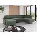 Bild 1 von Sit & More Wohnlandschaft Glendale E, Dunkelgrün, Metall, 7,5-Sitzer, Ottomane rechts, U-Form, 321x193 cm, DGM-Klimapakt, Made in Europe, Oeko-Tex® Standard 100, Goldenes M, Rücken echt, Armteil l