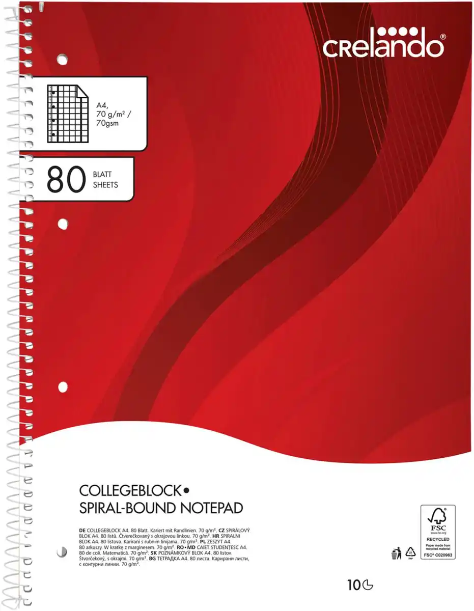 Bild 1 von CRELANDO® Collegeblock DIN A4 kariert