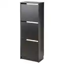 Bild 1 von BISSA Schuhschrank 3 Fächer, schwarzbraun, 49x28x135 cm