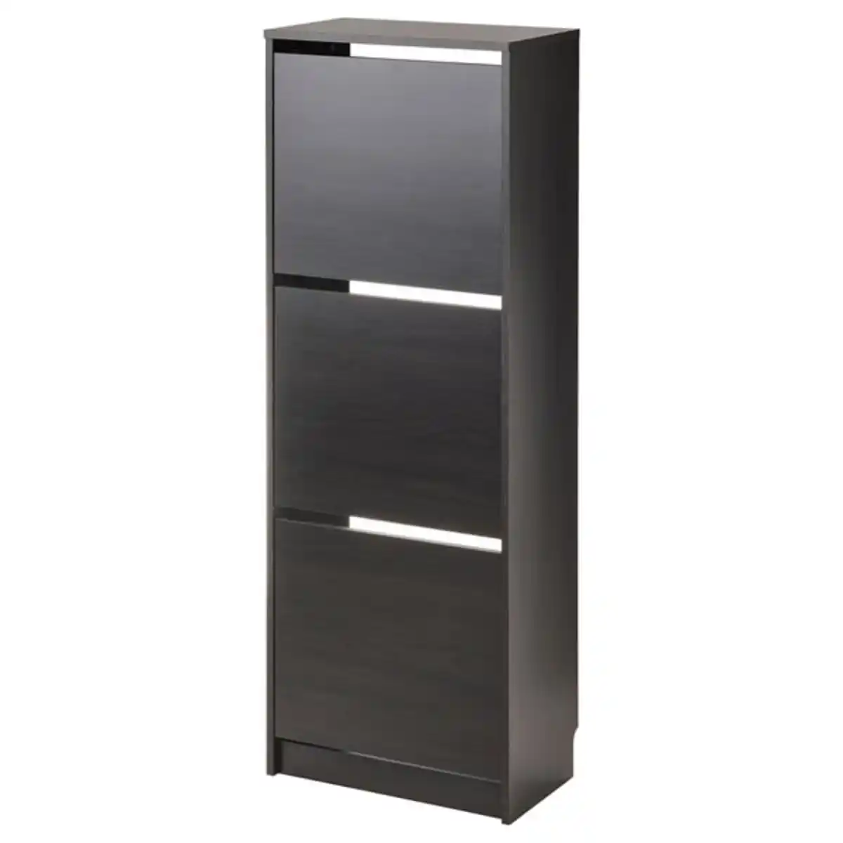 Bild 1 von BISSA Schuhschrank 3 Fächer, schwarzbraun, 49x28x135 cm