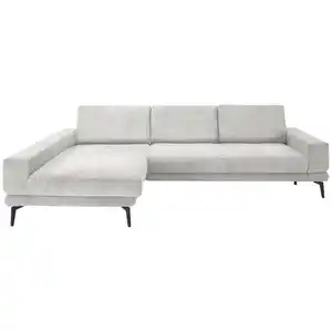 SetOne by Musterring Ecksofa, Hellgrau, Metall, 3-Sitzer, Ottomane links, L-Form, 294x184 cm, Made in EU, Typenauswahl, Fußauswahl, Stoffauswahl, planbar, Sitzqualitäten, seitenverkehrt erhältlich