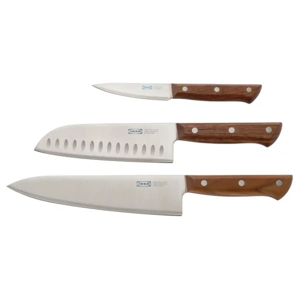 Bild 1 von VARDAGEN Messer 3er-Set, Edelstahl/Nussbaum