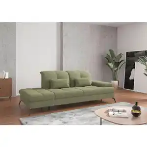 Sit & More Récamiere, Hellgrün, Metall, 231x90x122 cm, Goldenes M, Oeko-Tex® Standard 100, Made in Europe, DGM-Klimapakt, Rücken echt, Armteil rechts, Wohnzimmer, Sofas & Couches, Sofas, Recamier