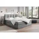 Bild 1 von Livetastic Boxbett, Dunkelgrau, Holz, Textil, H3, Höhe ca. 19 cm, 160x200 cm, Bettkasten, gepolstertes Kopfteil, Topper durchgehend, Schlafzimmer, Betten, Doppelbetten