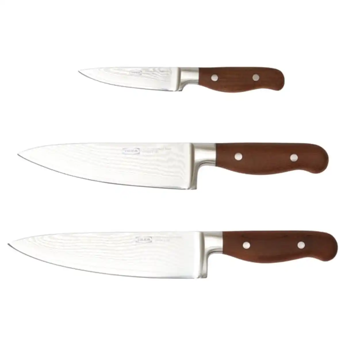 Bild 1 von BRILJERA Messer 3er-Set, Damaszener Stahl/Ahorn