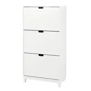 STÄLL Schuhschrank 3 Fächer, weiß, 79x29x148 cm