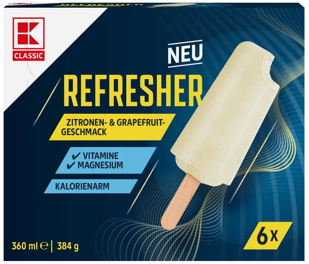Bild 1 von K-CLASSIC Refresher-Stieleis, 6 St. = 360-ml-Packg.