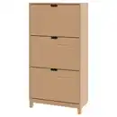 Bild 1 von STÄLL Schuhschrank 3 Fächer, Eichenfurnier, 79x29x148 cm