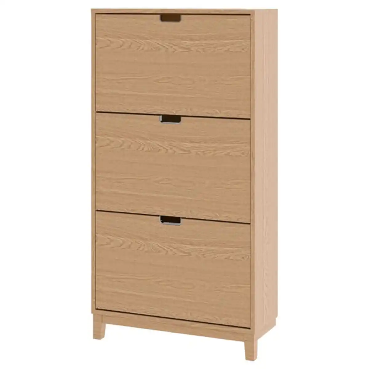 Bild 1 von STÄLL Schuhschrank 3 Fächer, Eichenfurnier, 79x29x148 cm