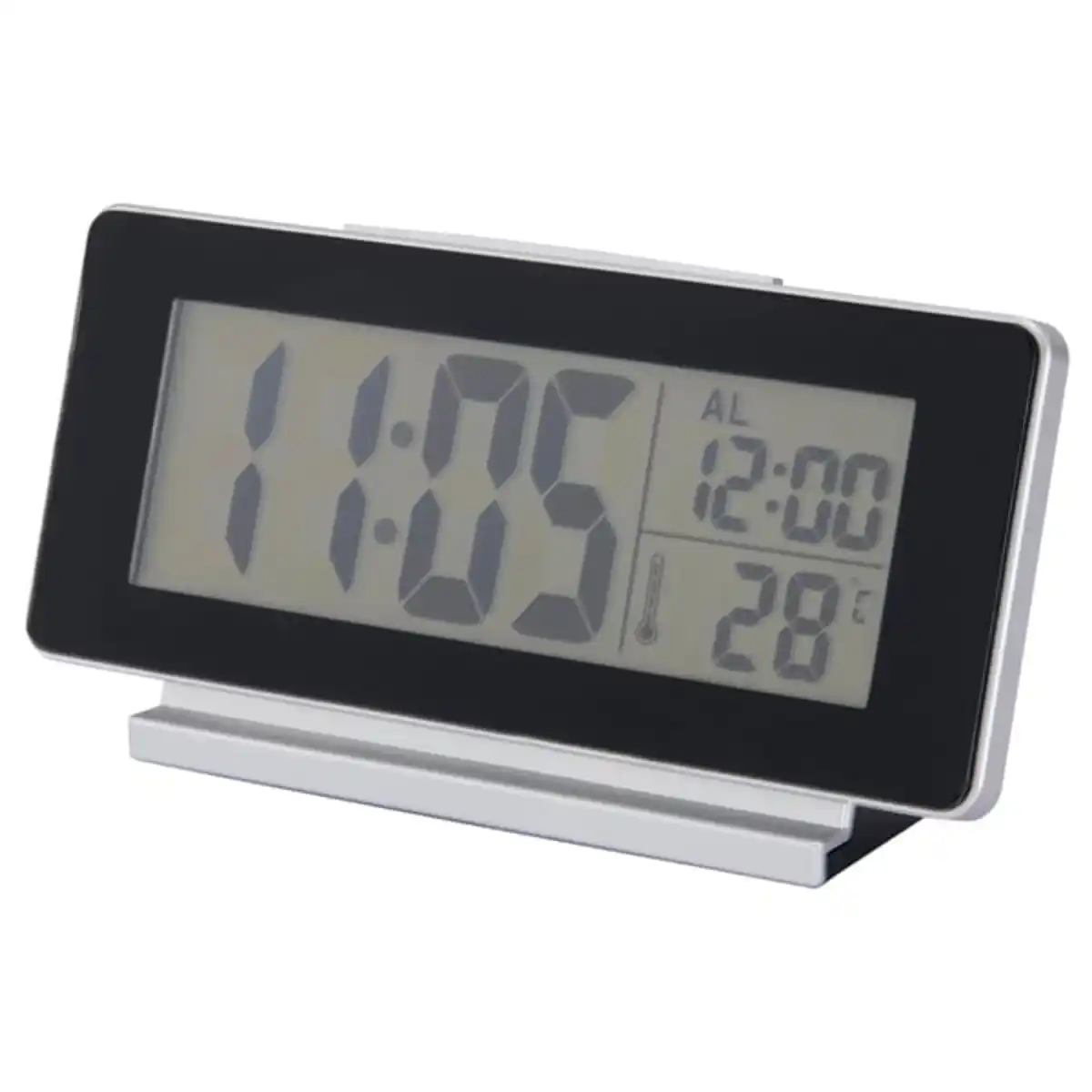 Bild 1 von FILMIS Uhr/Thermometer/Wecker, schwarz, 16.5x9 cm