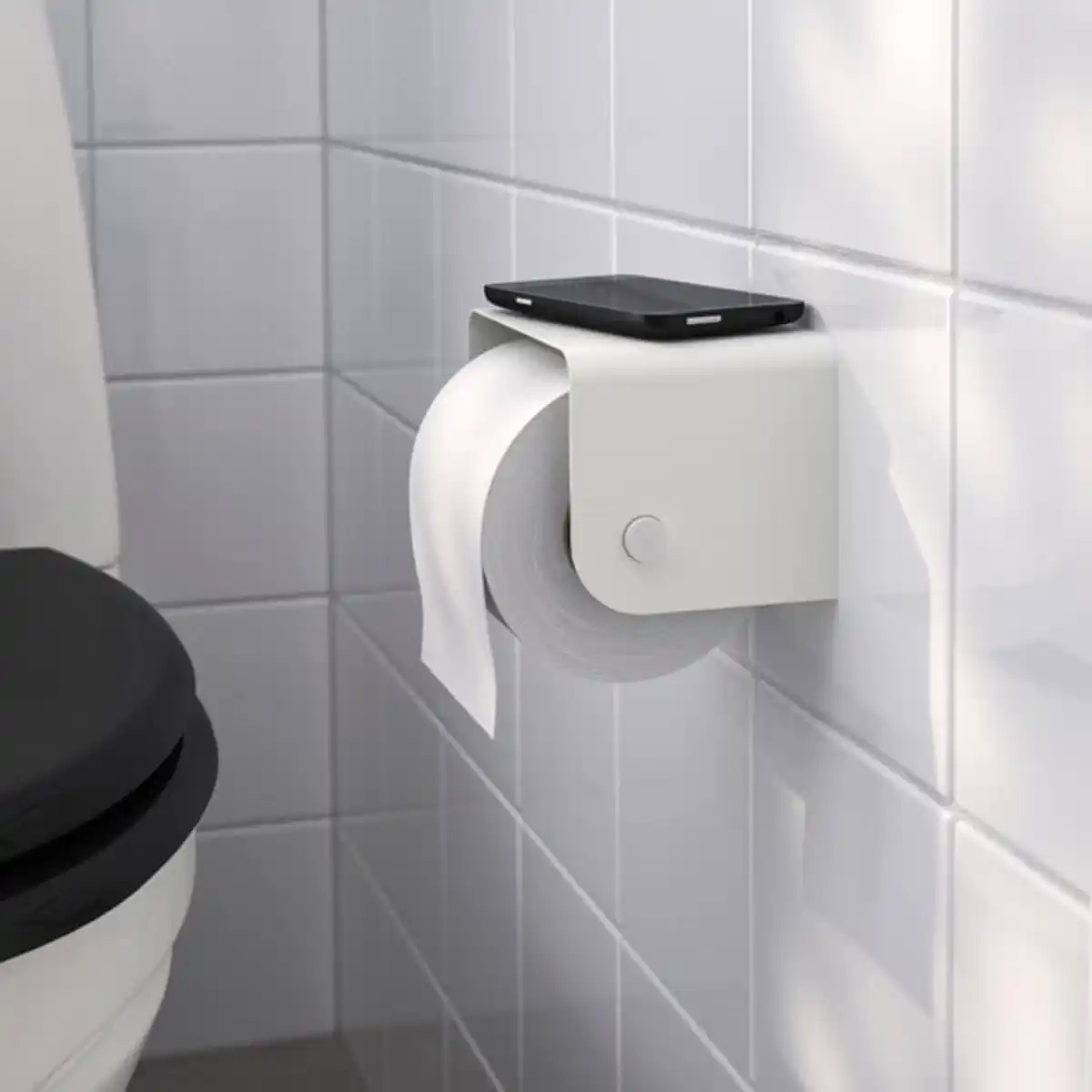 Bild 2 von ENUDDEN Toilettenpapierhalter, weiß, 9x13x8 cm