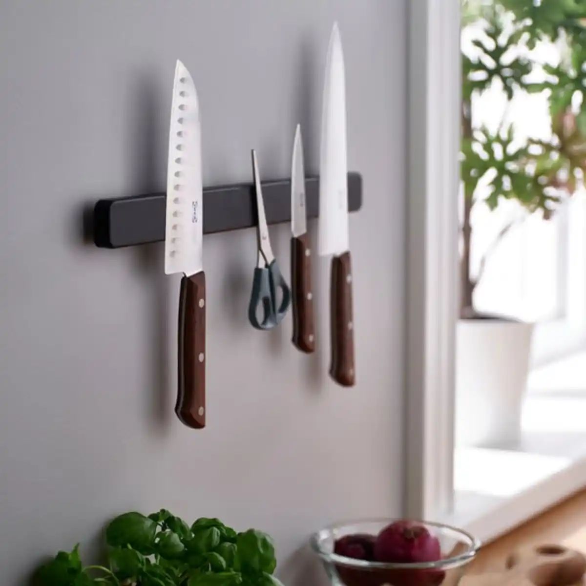 Bild 3 von VARDAGEN Messer 3er-Set, Edelstahl/Nussbaum
